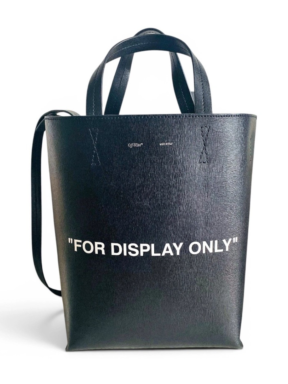 🛍️Off-White Authentic Black Leather 'FOR DISPLAY ONLY' Tote 2018